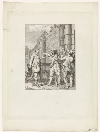 Oranje bezoekt alleen het opstandige Gent, ca. 1579 by Theodoor Koning, print, 1788