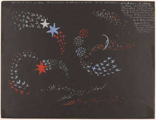 Study for backdrop for the ballet Triomphe de Paris (The Triumph of Paris) by Robert Delaunay, drawing, 1928