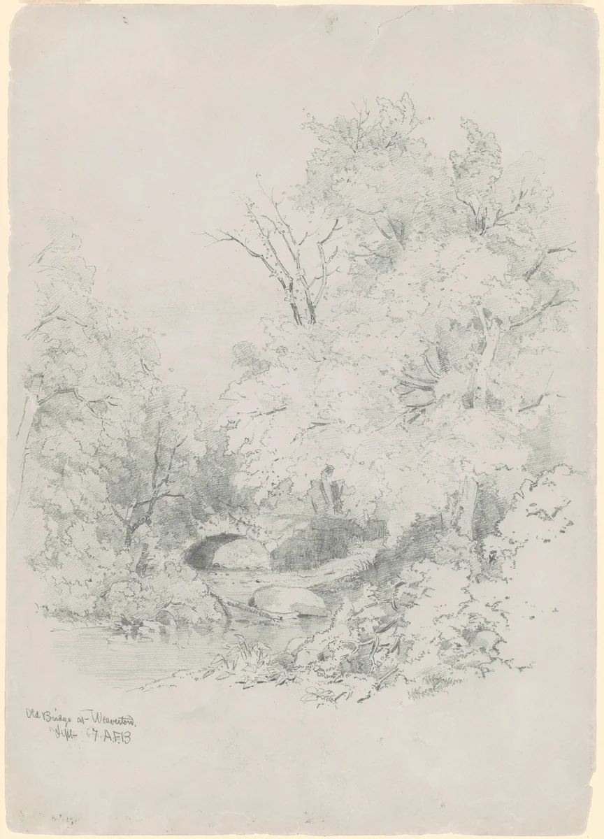 Old Bridge at Weaverton by Andrew Fisher Bunner, drawing, 1867
