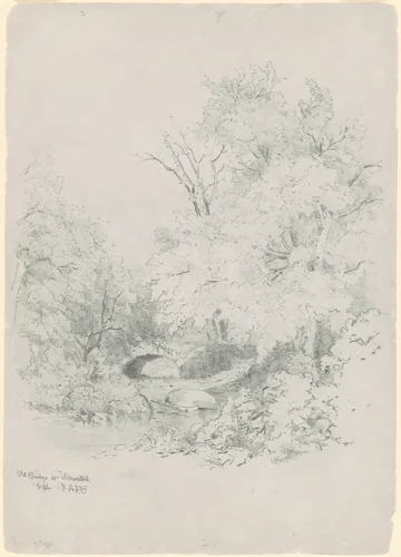 Old Bridge at Weaverton by Andrew Fisher Bunner, drawing, 1867