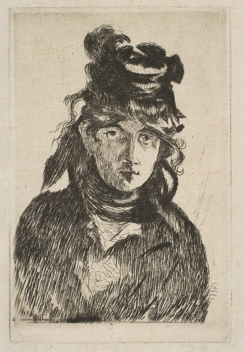 Berthe Morisot by Edouard Manet, print, 1872