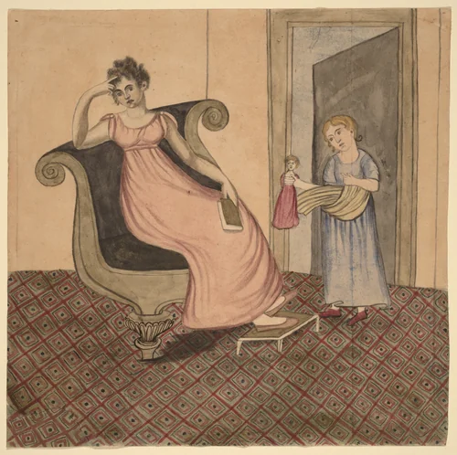 Mother and Child by Eunice Pinney, drawing, 1815