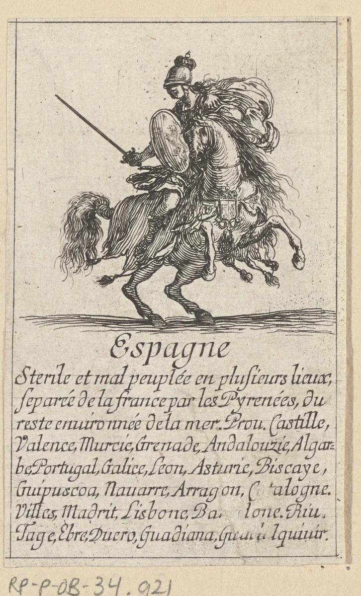 Vrouw uit Spanje by Stefano della Bella, print, 1620-1664