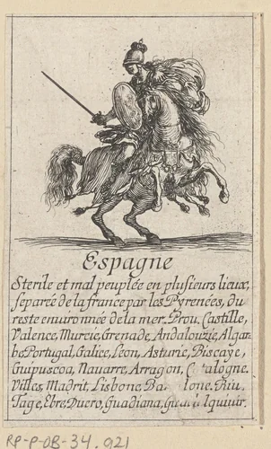Vrouw uit Spanje by Stefano della Bella, print, 1620-1664