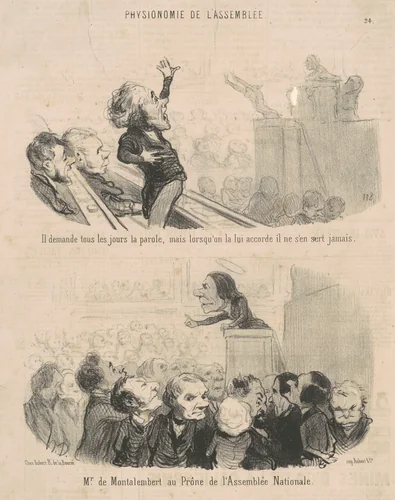 Il demande tous les jours la parole ... by Honoré Daumier, print, 1850