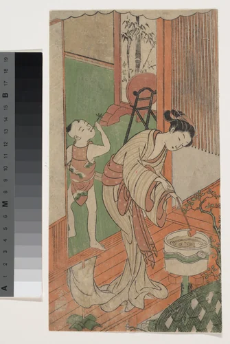 On the Veranda by Suzuki Harunobu (鈴木春信), print, 1769-1770