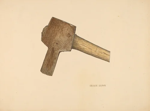 Post Hole Axe by George C. Brown, index of american design, 1940