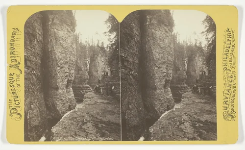 Au Sable Chasm - Column Rocks, from the series "The Picturesque of the Adirondacks" by William Purviance, photograph, 1860-1868