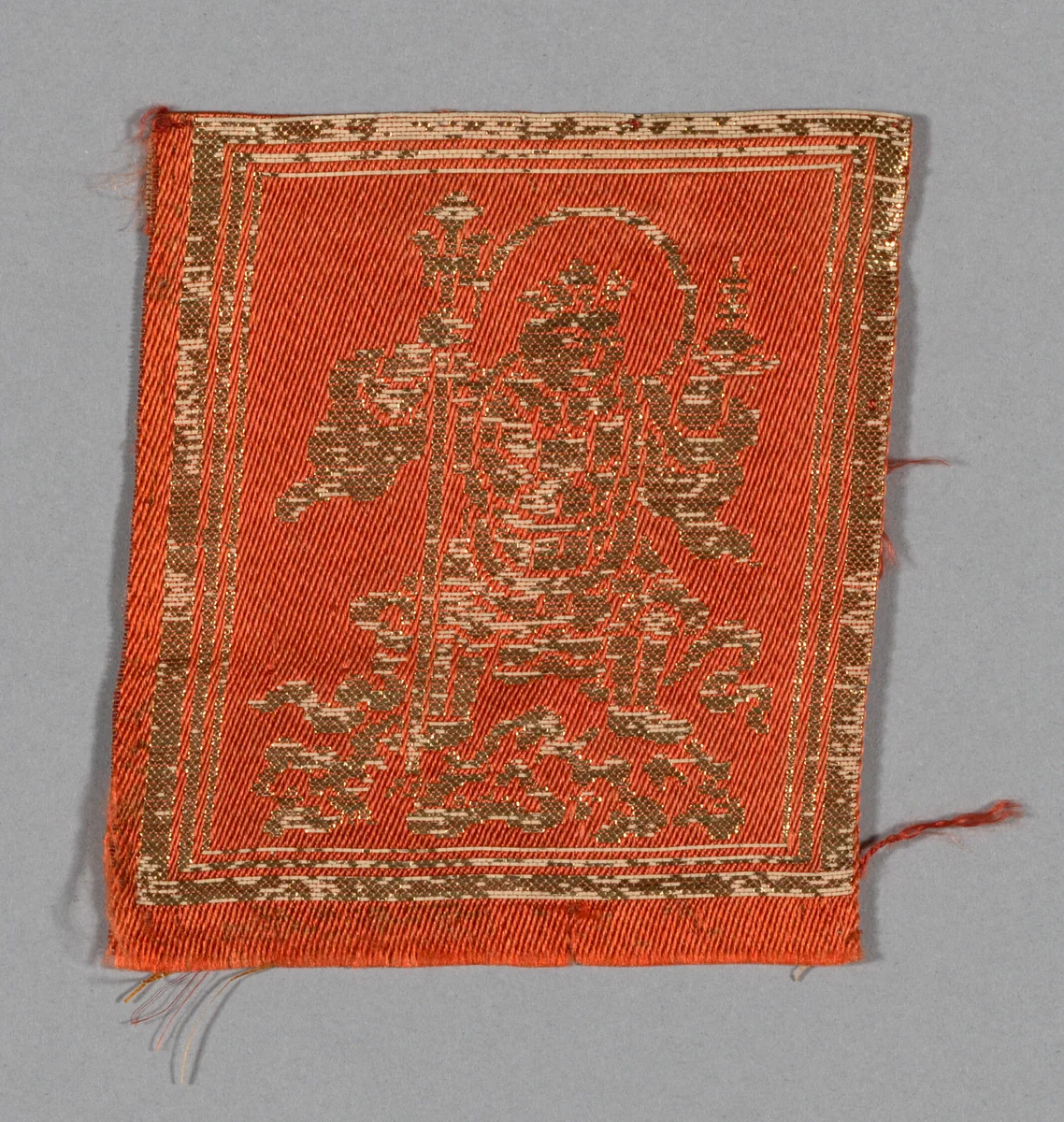 Fragment (Shitenno from Kesa) by Japan, textile, 1800-1825