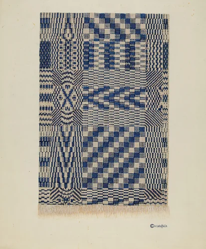 Coverlet by Cornelius Christoffels, index of american design, 1935-1942