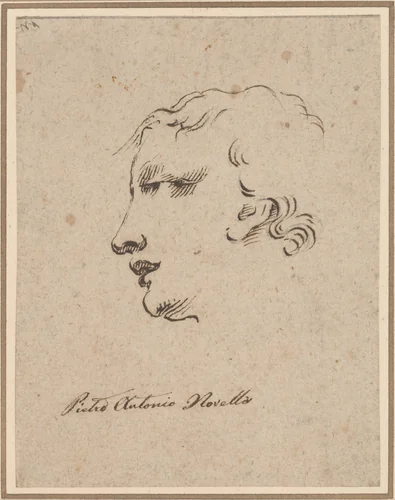 Head of a Man by Pietro Antonio Novelli, drawing, 1740-2009