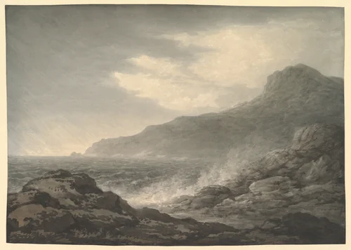 Barren Coast and Slight Storm by John Glover, drawing, 1794
