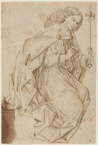 The Angel of the Annunciation by Swabian 15th Century, drawing, 1480-1490