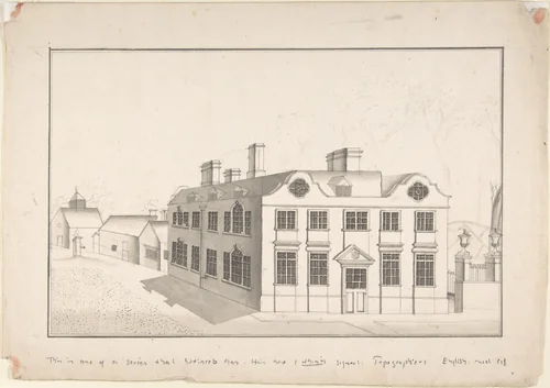 A Jacobean Country House with 18th century alterations (recto); Spired Country Church (verso) by anonymous, drawing, 1750-1850
