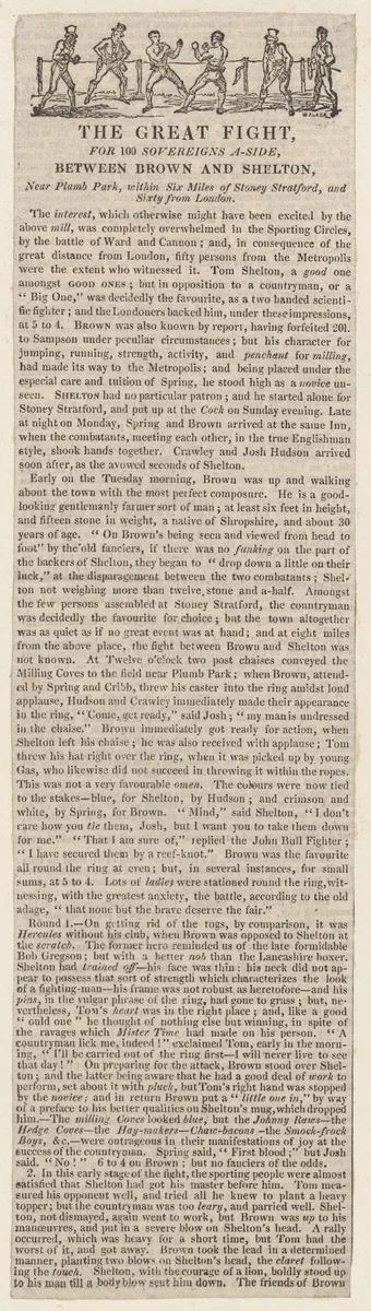 The Great Fight by William Chester Walker, print, 1824