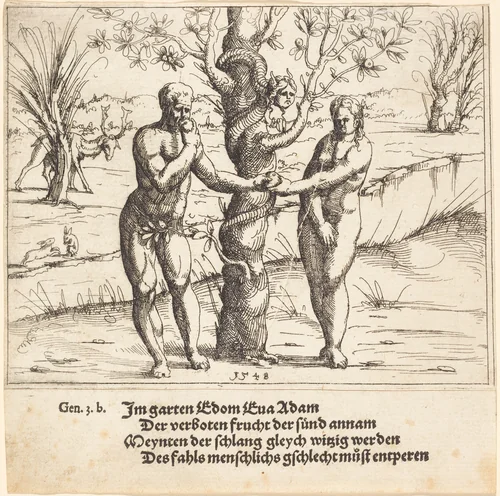 The Fall of Man by Augustin Hirschvogel, print, 1548