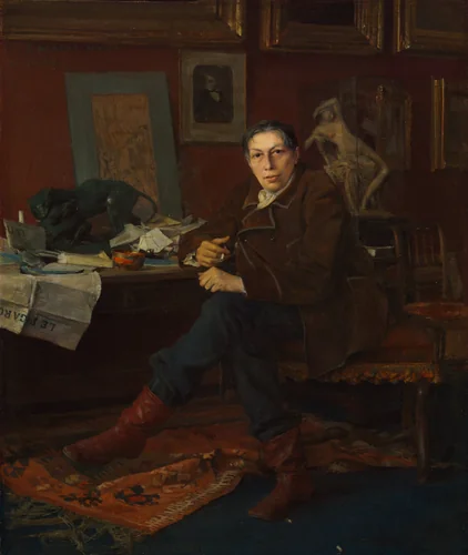 Albert Wolff in His Study by Jules Bastien-Lepage, painting, 1881