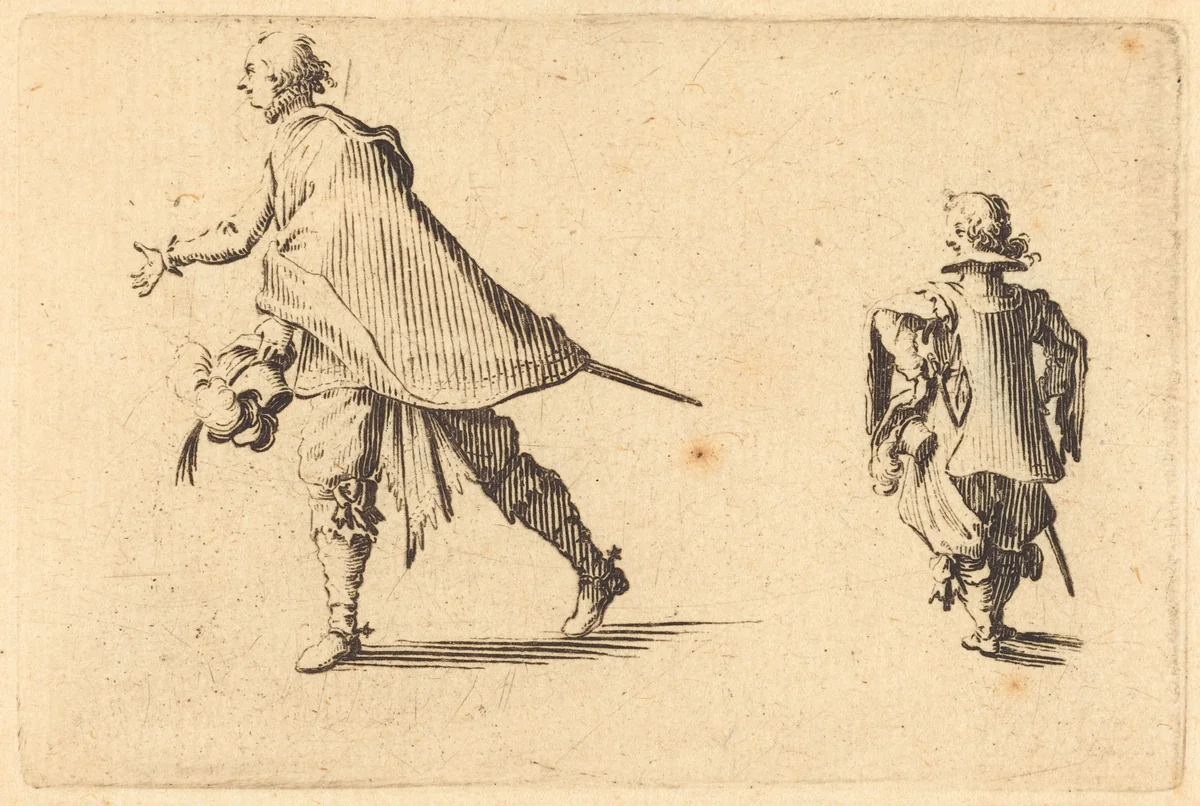 Gentleman and His Page by Jacques Callot, print, 1622