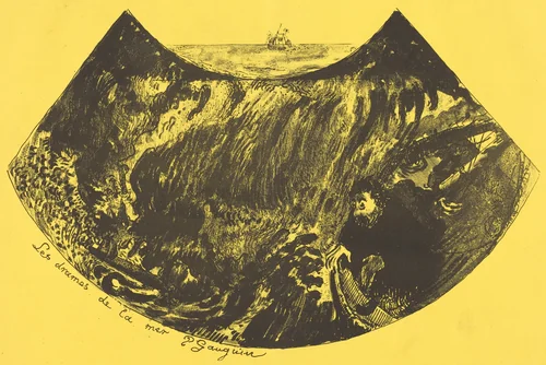 Dramas of the Sea: A Descent into the Maelstrom (Les drames de la mer: une descente dans le maelstrom) by Paul Gauguin; Edouard Ancourt, print, 1889
