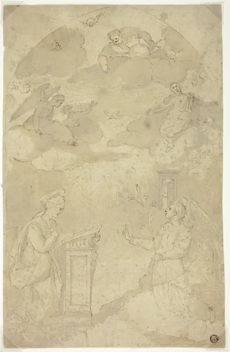 Annunciation by Andrea Boscoli, drawing, 1579-1613