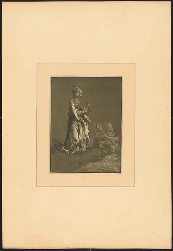 Saint Barbara by Johann Gottlieb Prestel; Albrecht Altdorfer, print, 1782-1785