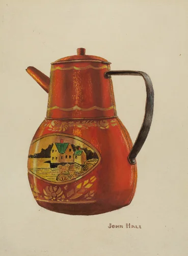 Toleware Teapot by John Hall, index of american design, 1941