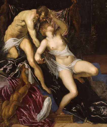 Tarquin and Lucretia by Tintoretto, painting, 1578-1580