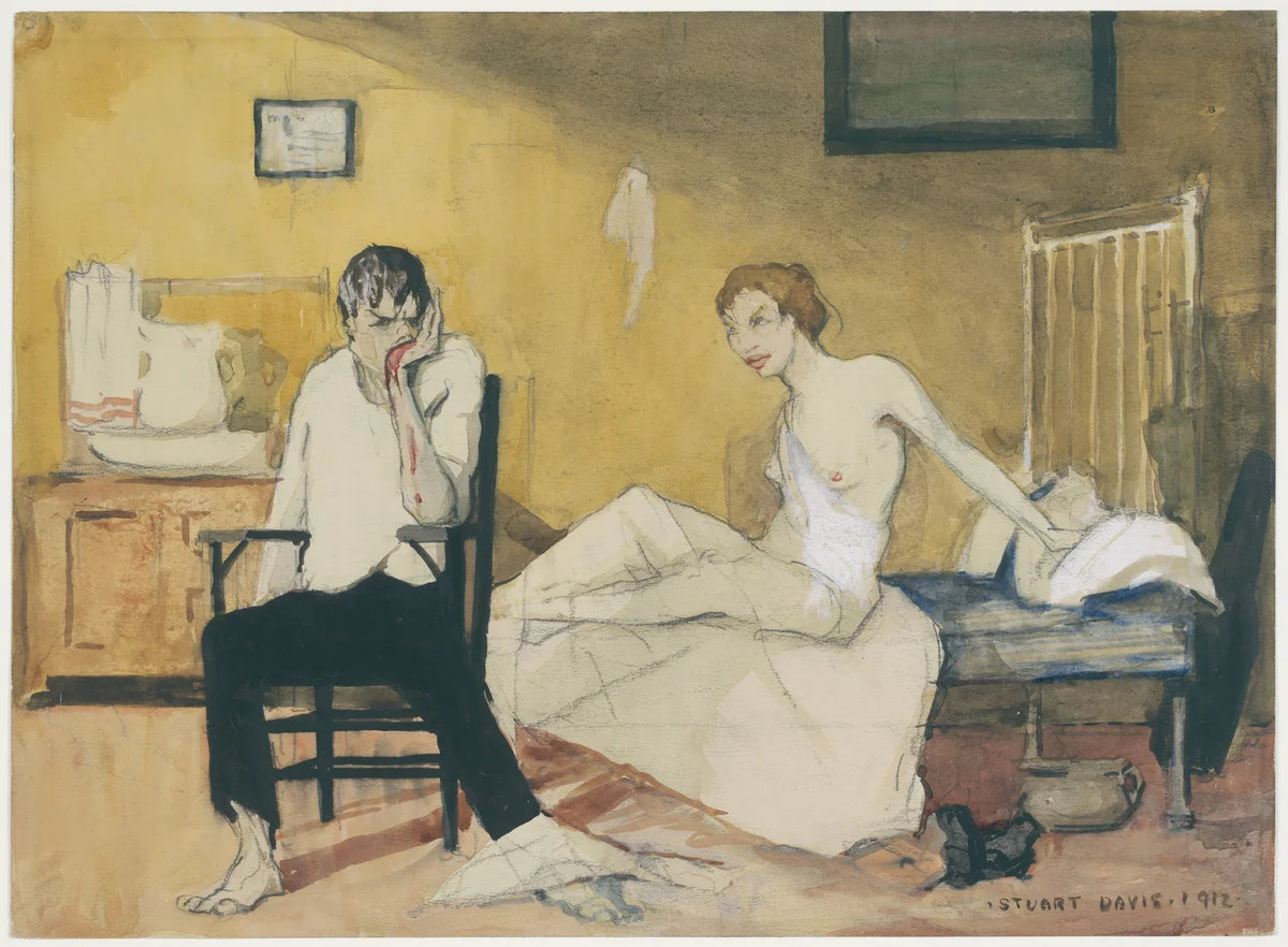 The Front Page by Stuart Davis, drawing, 1912