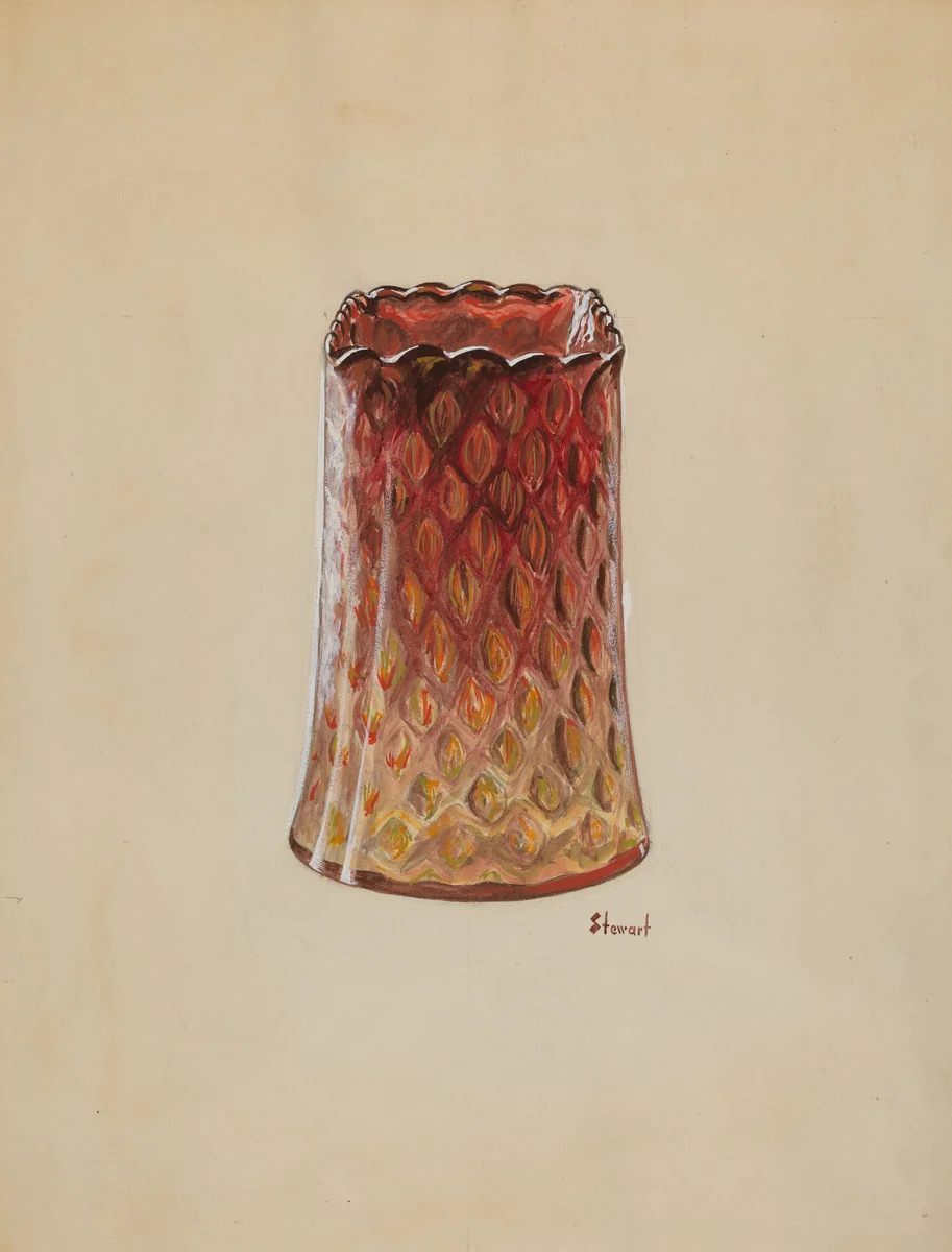 Vase (Amberina) by Robert Stewart, index of american design, 1937