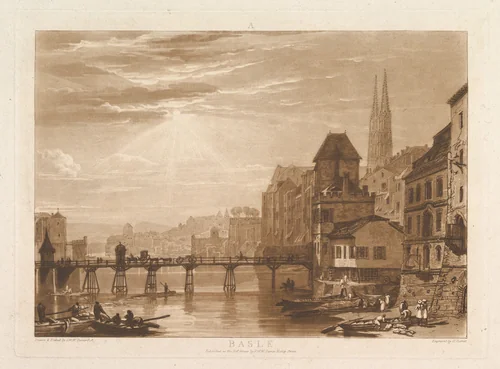 Basle, part I, plate 5 from "Liber Studiorum" by Joseph Turner, print, 1807