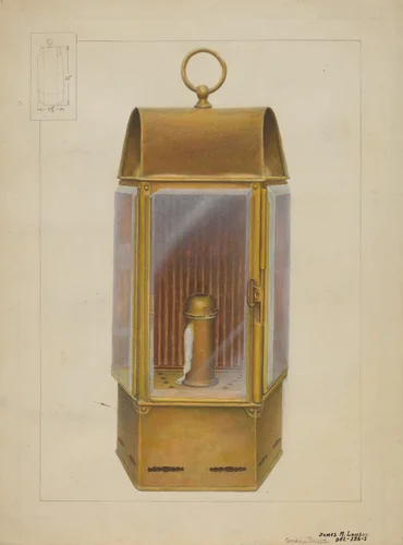 Wardroom Lamp from "Constitution" by James M. Lawson; Gordon Saltar, index of american design, 1937