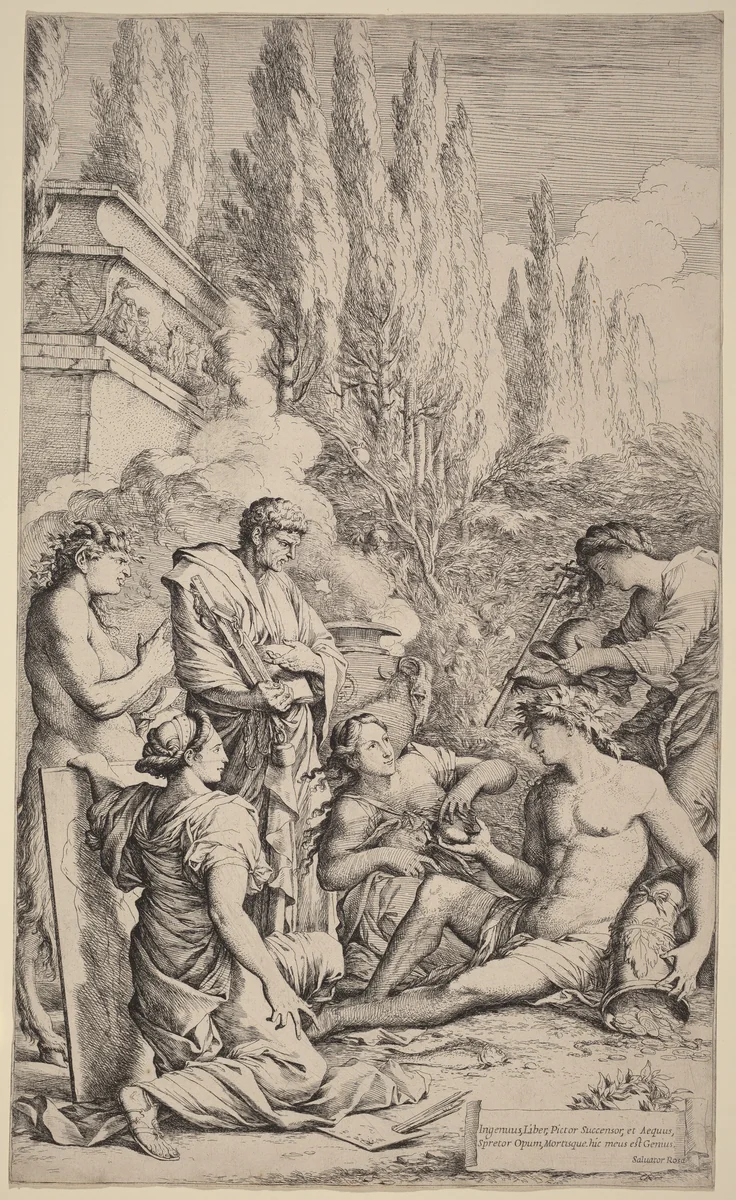 The Genius of Salvator Rosa by Salvator Rosa, print, 1615-1673