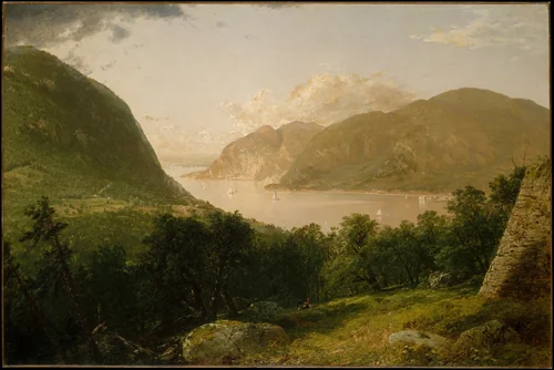 Hudson River Scene by John Frederick Kensett, artwork, 1857