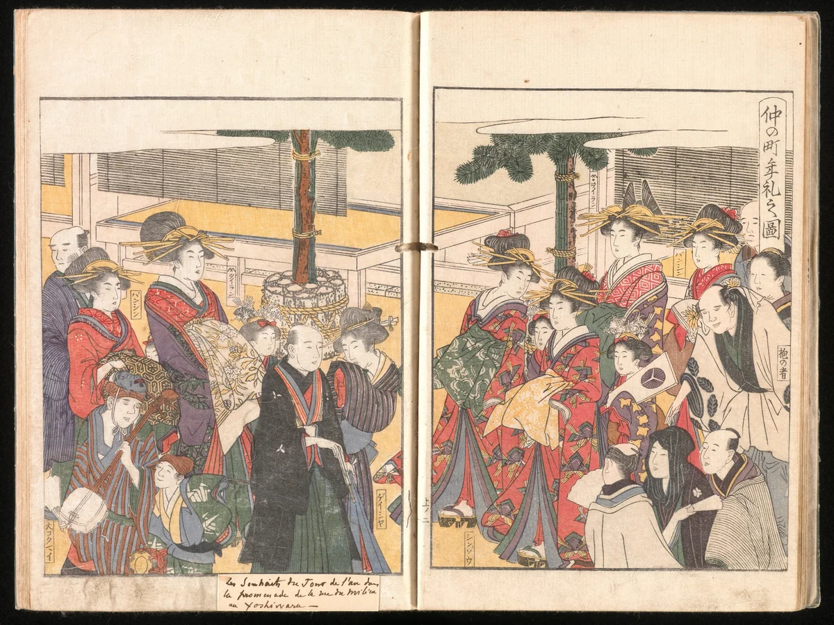 Yoshiwara Picture Book of New Year’s Festivities (Seirō ehon nenjū gyōji) 青楼繪本年中行事 by Kitagawa Utamaro (喜多川歌麿), book, 1804