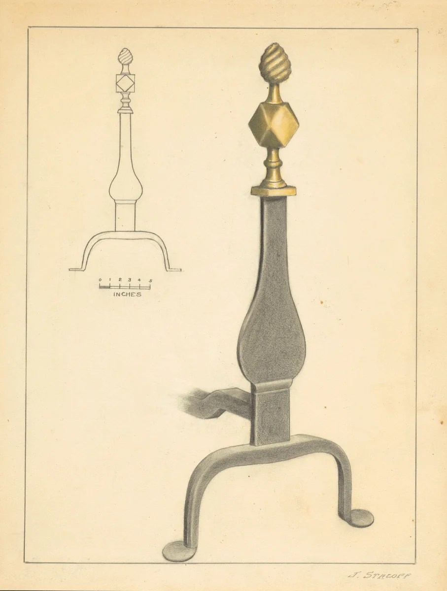 Andiron (one of pair) by Jack Staloff, index of american design, 1936