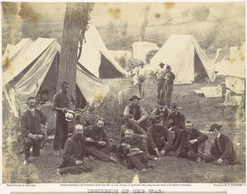 Group at Headquarters of the Army of the Potomac, Antietam, October 1862 by Alexander Gardner, photograph, 1862