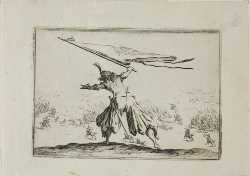The Standard-Bearer, from The Caprices by Jacques Callot, print, 1617-1627