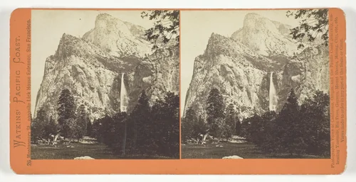 The Bridal Veil, 900 ft., Yosemite, from the series "Watkins' Pacific Coast" by Carleton Watkins, photograph, 1861-1876