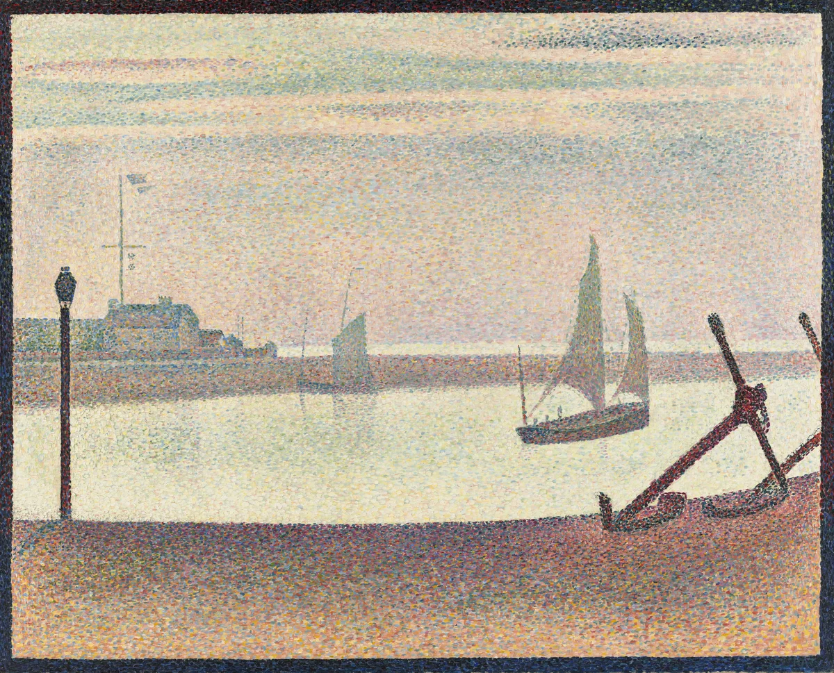 The Channel at Gravelines, Evening by Georges-Pierre Seurat, painting, 1890