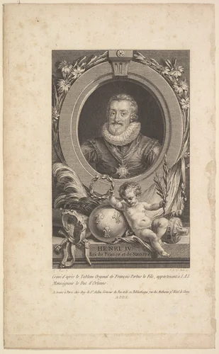 Portrait of Henri IV by Augustin de Saint-Aubin, print, 1777