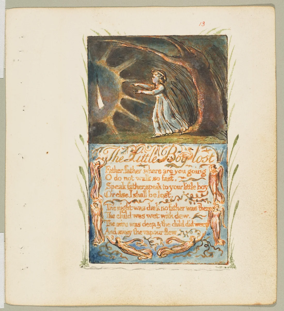 Songs of Innocence: Little Boy Lost by William Blake, print, 1789-1825