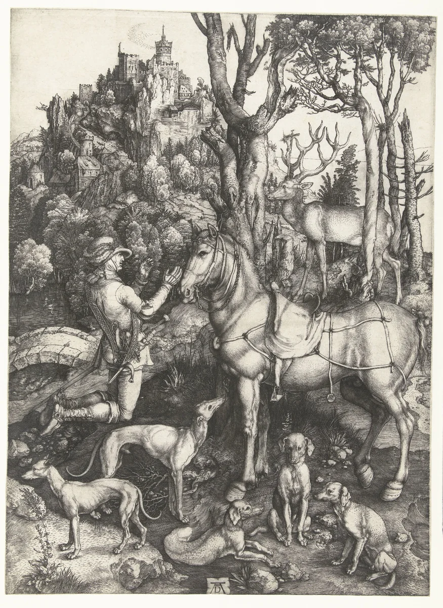 The Vision of St Eustace by Unknown, print, 1499-1503