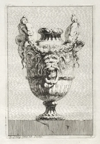 Suite of Vases: Plate 1 by Jacques François Saly, print, 1746