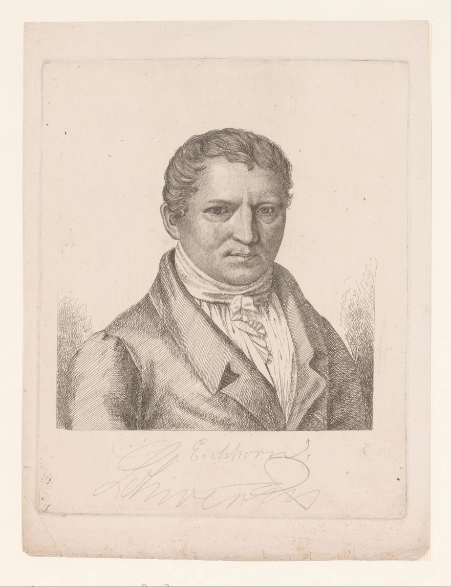 Portret van Christian Friedrich Eichhorn by Schmidt, print, 1800-1899