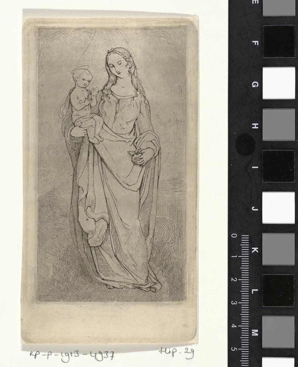 Maagd Maria en het Christuskind by Theodoor Schaepkens, print, 1825-1883
