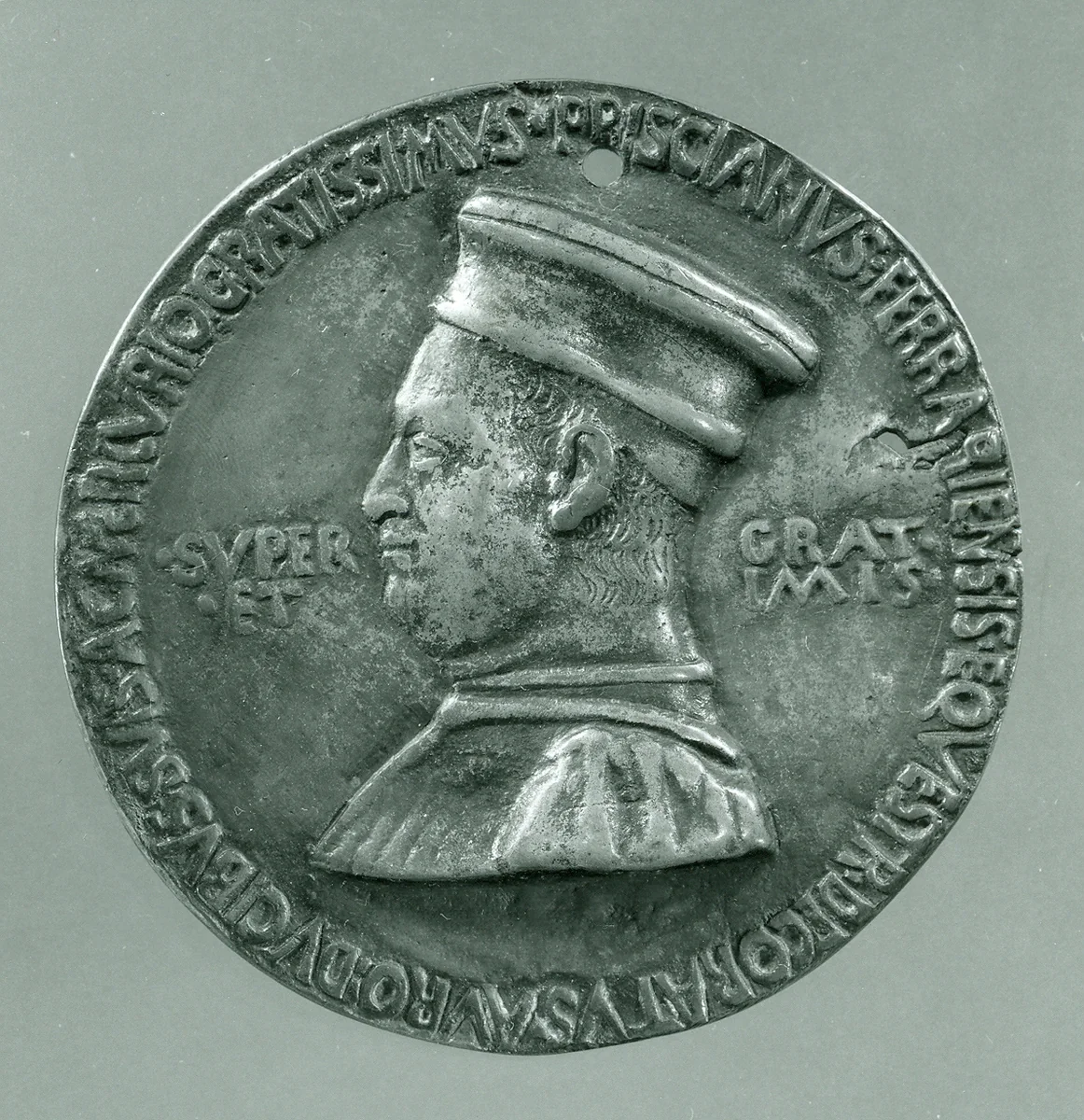 Medal: Presciano de Ferrara by Savelli Sperandio, metalwork, 1473