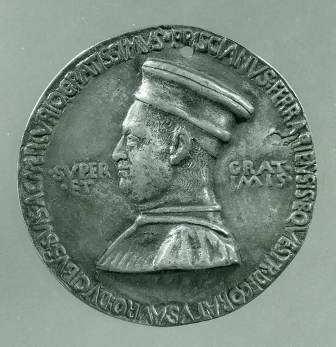 Medal: Presciano de Ferrara by Savelli Sperandio, metalwork, 1473