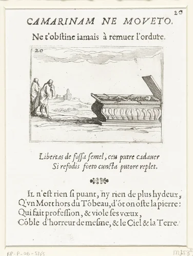 Geopend graf by Jacques Callot, print, 1621-1635