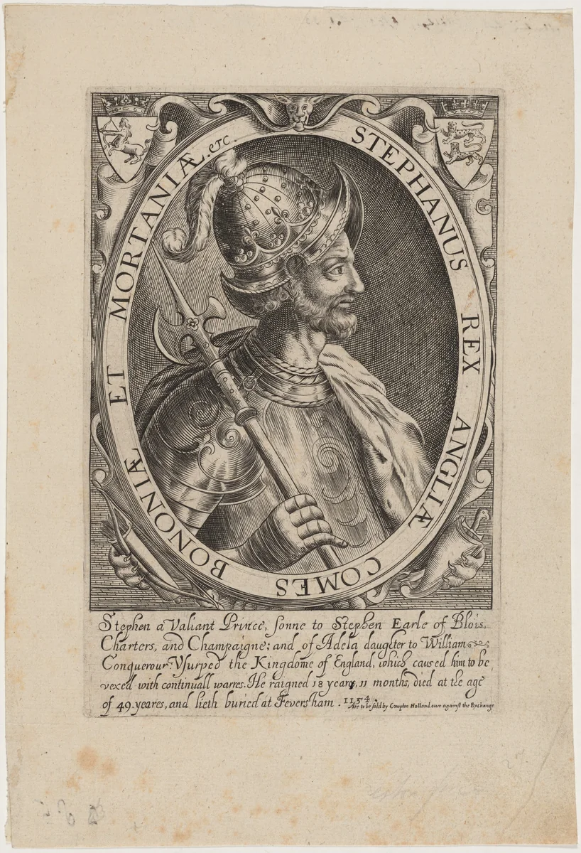 Stephen, King of England by Renold Elstrack, print, 1571-1625