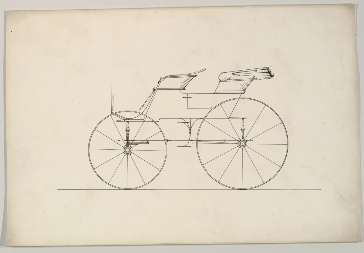Design for Phaeton (unnumbered) by Brewster & Co., drawing, 1870-1880